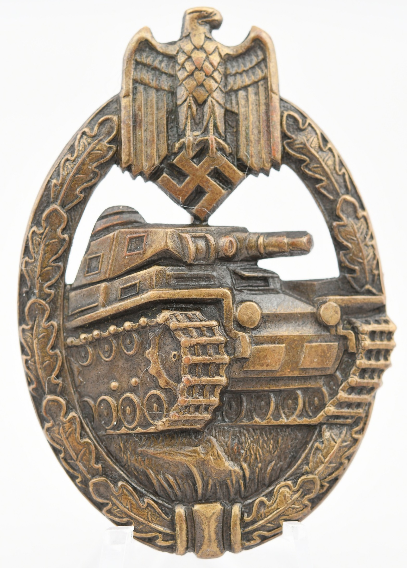 Panzer Assault Badge In Bronze Made of Tombak