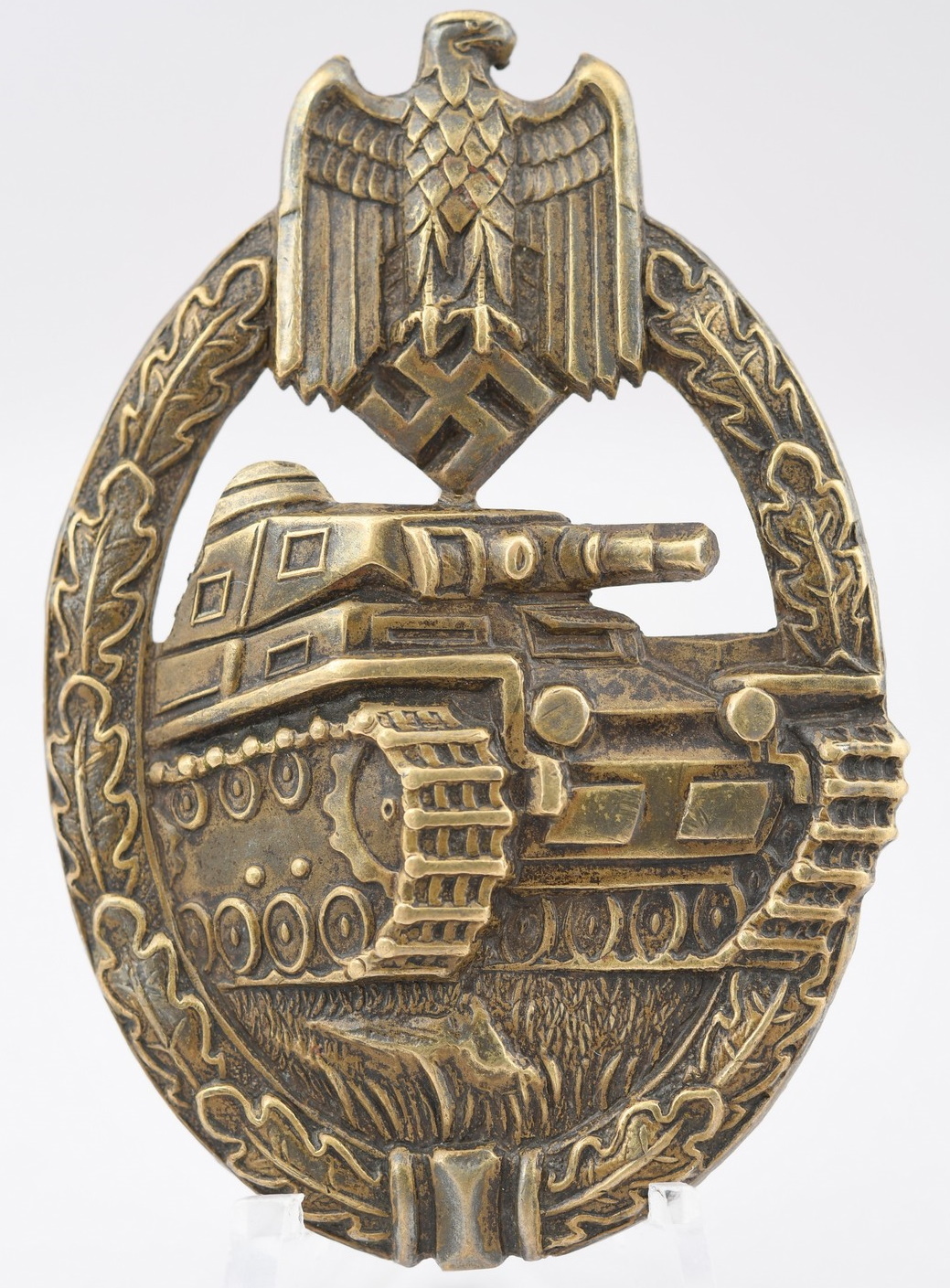 Panzer Assault Badge In Bronze Made of Tombak
