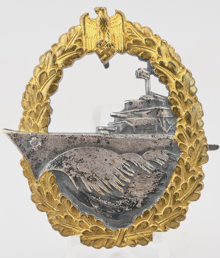 Kriegsmarine Destroyer War Badge Maker Marked Schwerin