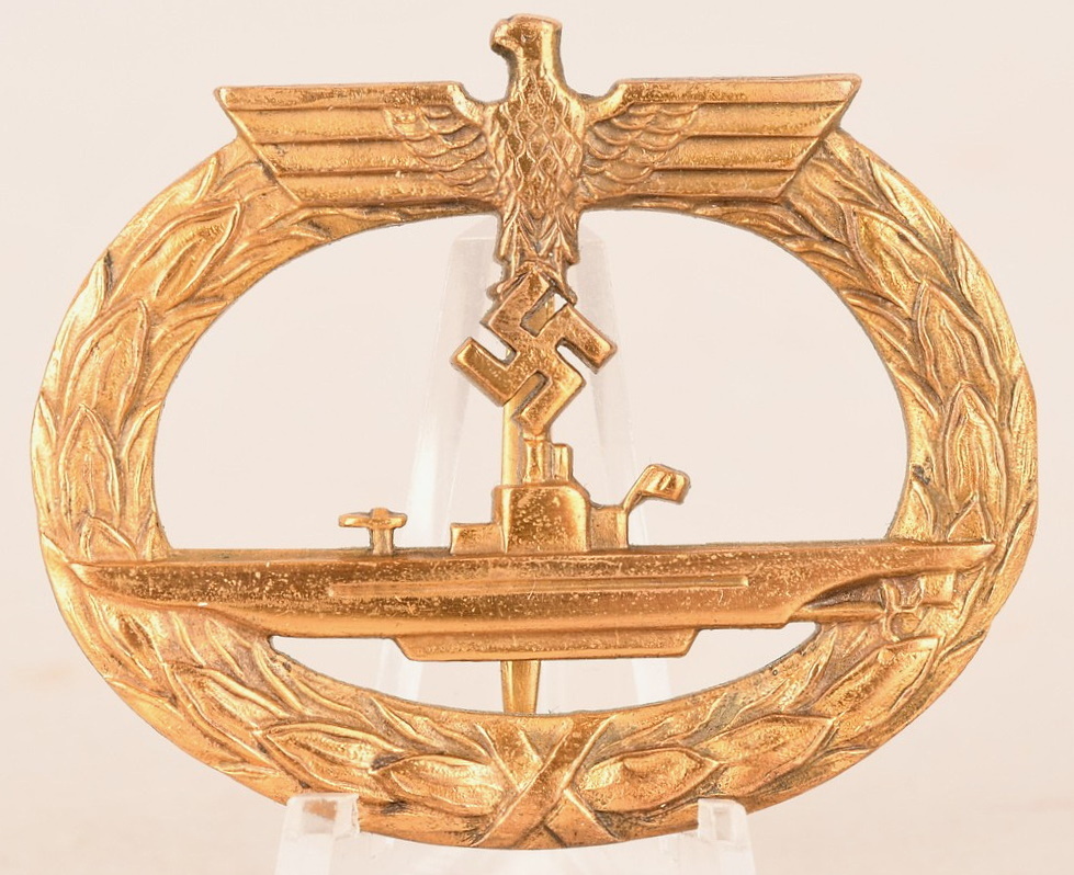 Early U-Boat War Badge Made of Tombak Unmarked Otto Schickle