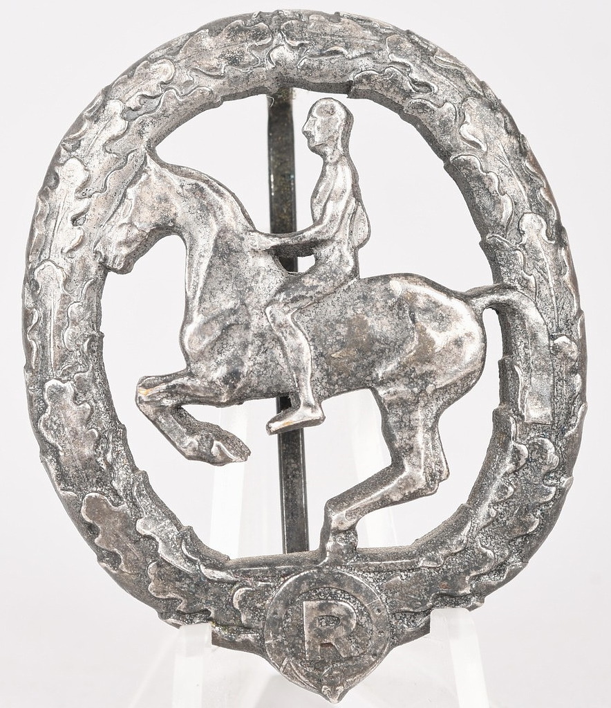 Riders Badge in Silver Maker Marked Lauer