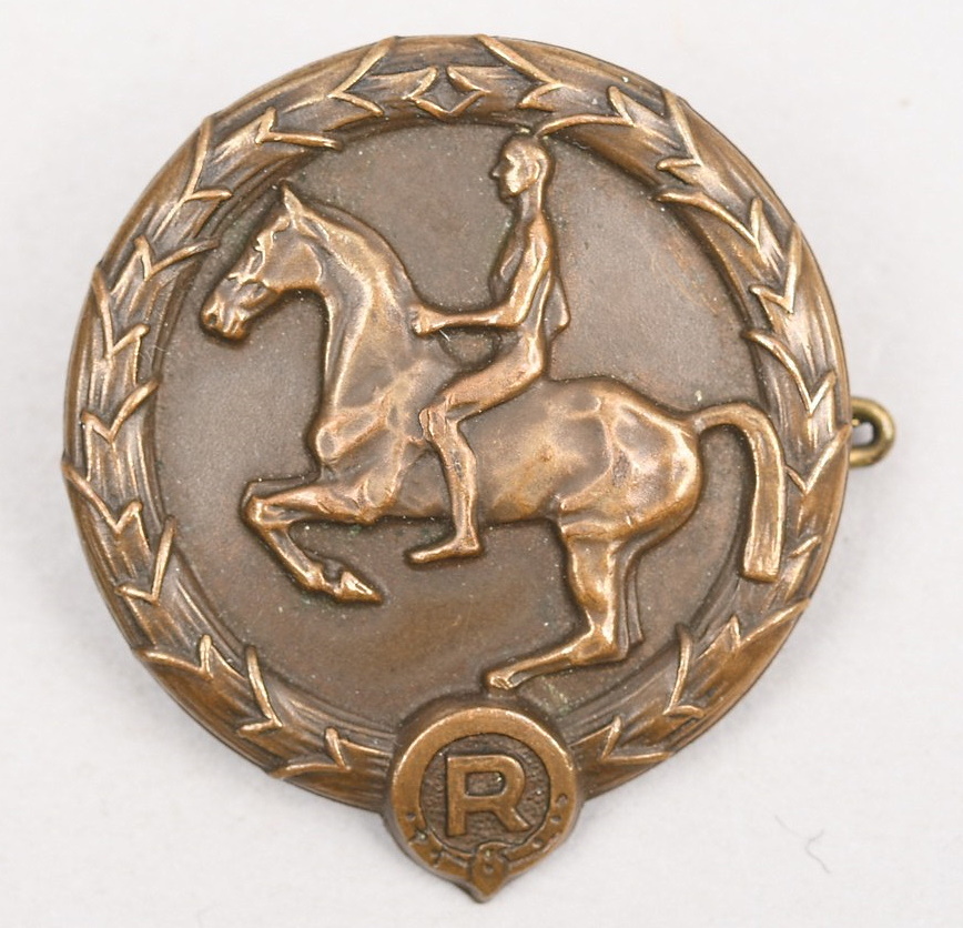 Young Horseman's Badge Maker Marked Lauer