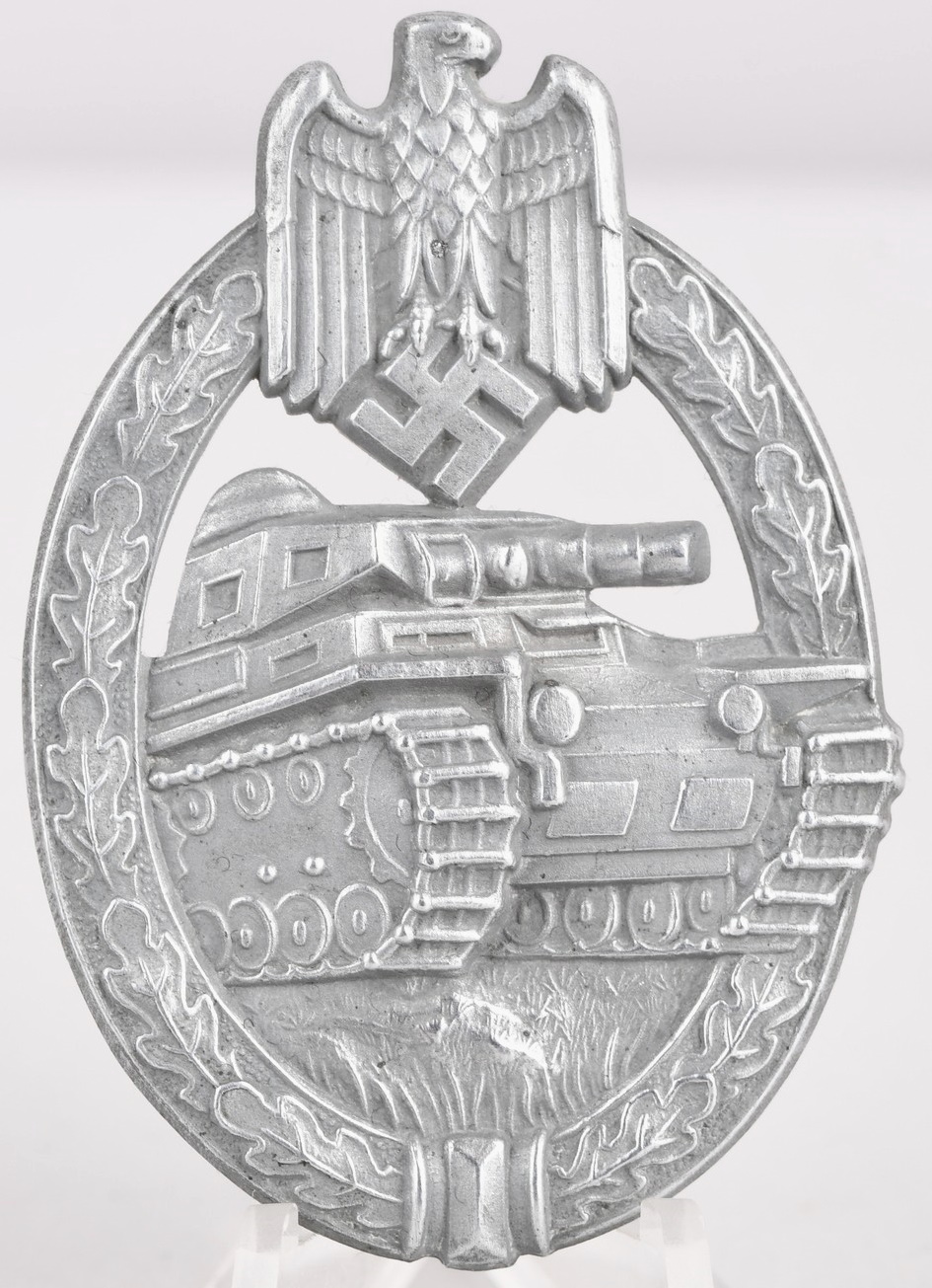 Panzer Assault Badge in Silver Maker Marked AS