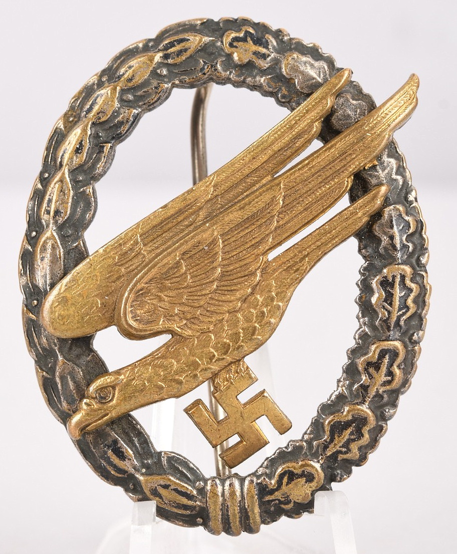 Luftwaffe Paratrooper's Badge Engraved and Maker Marked A