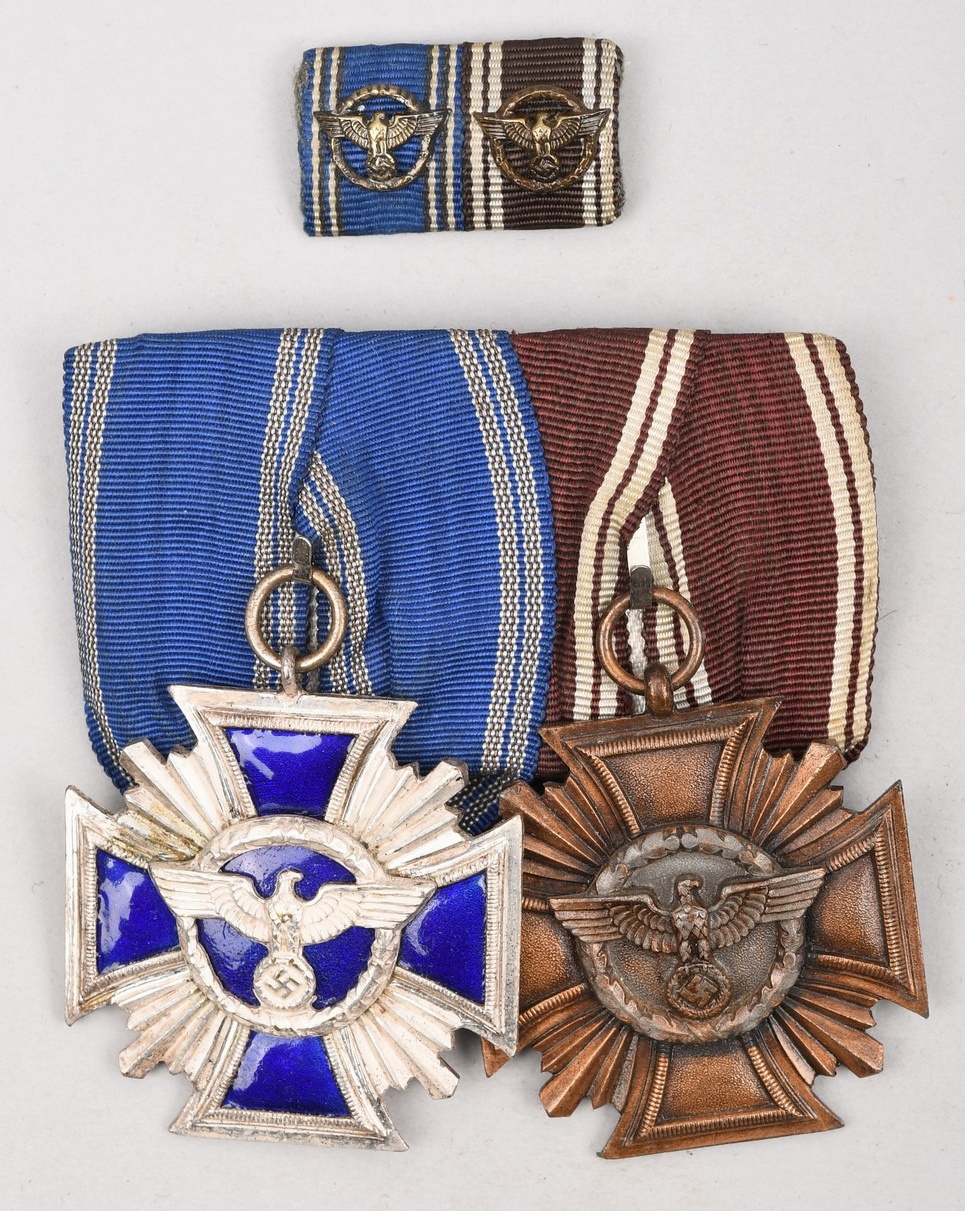 Two Place NSDAP Long Service Award Medal And Ribbon Bar