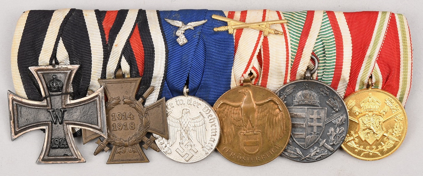 WWI/WWII Six Place Medal And Ribbon Bar Austria/Hungary