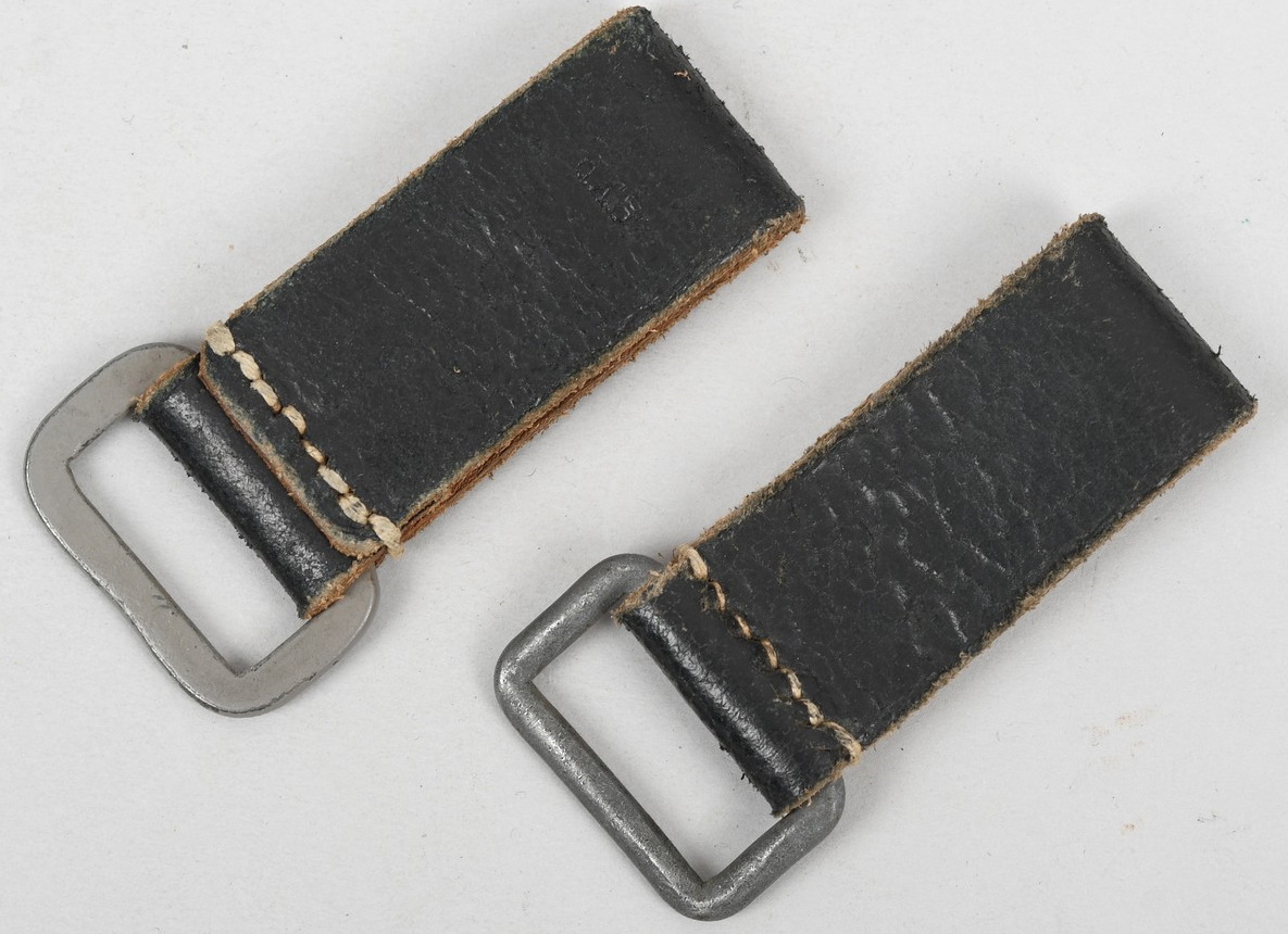 German WWII D-rings With Leather Belt Loop