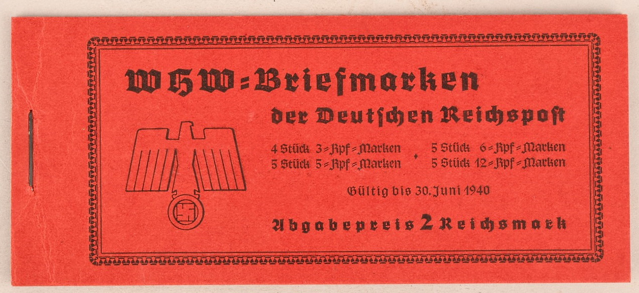 WHW Poststamp Booklet Produced 30 June 1940