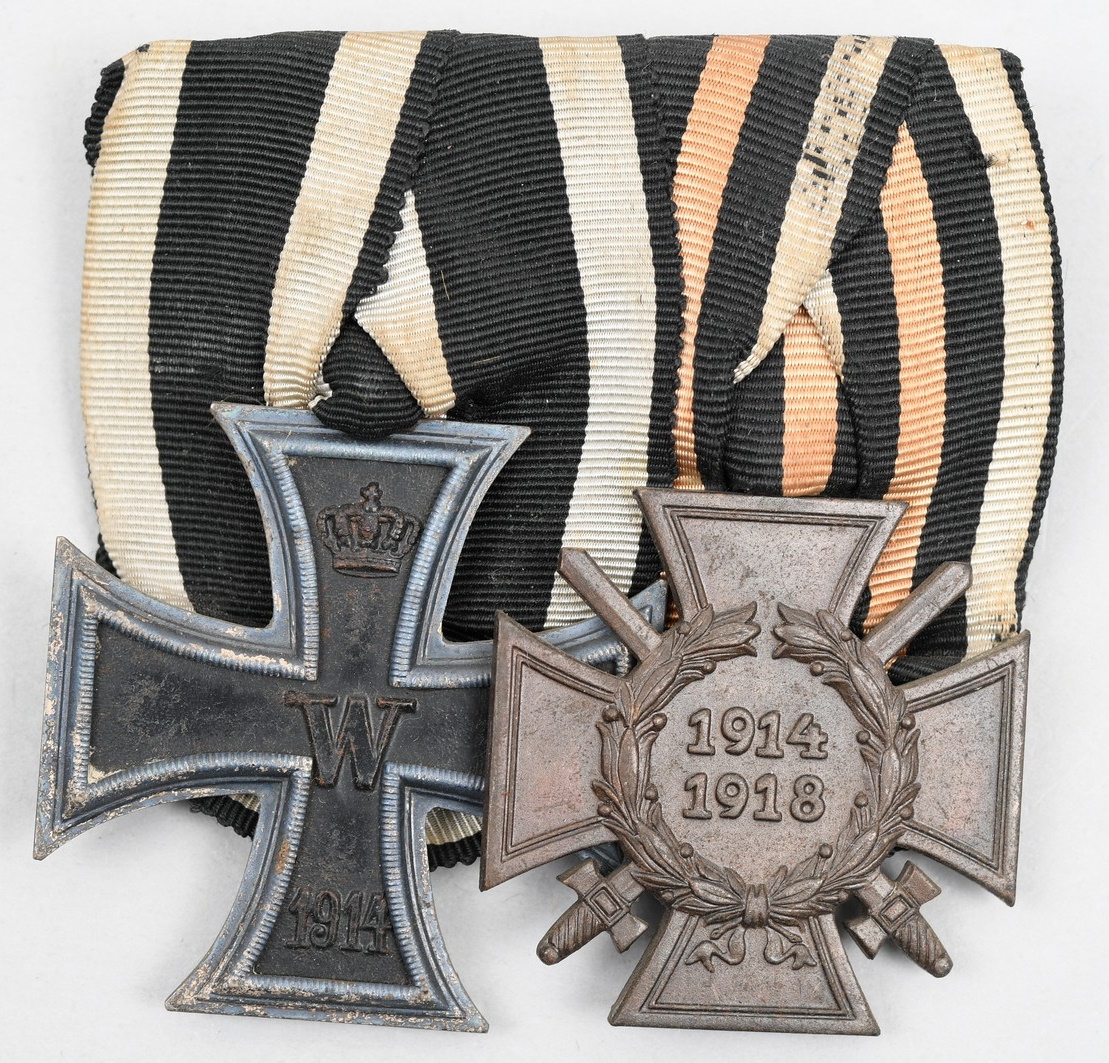 German WW1 Two Place Medal Bar
