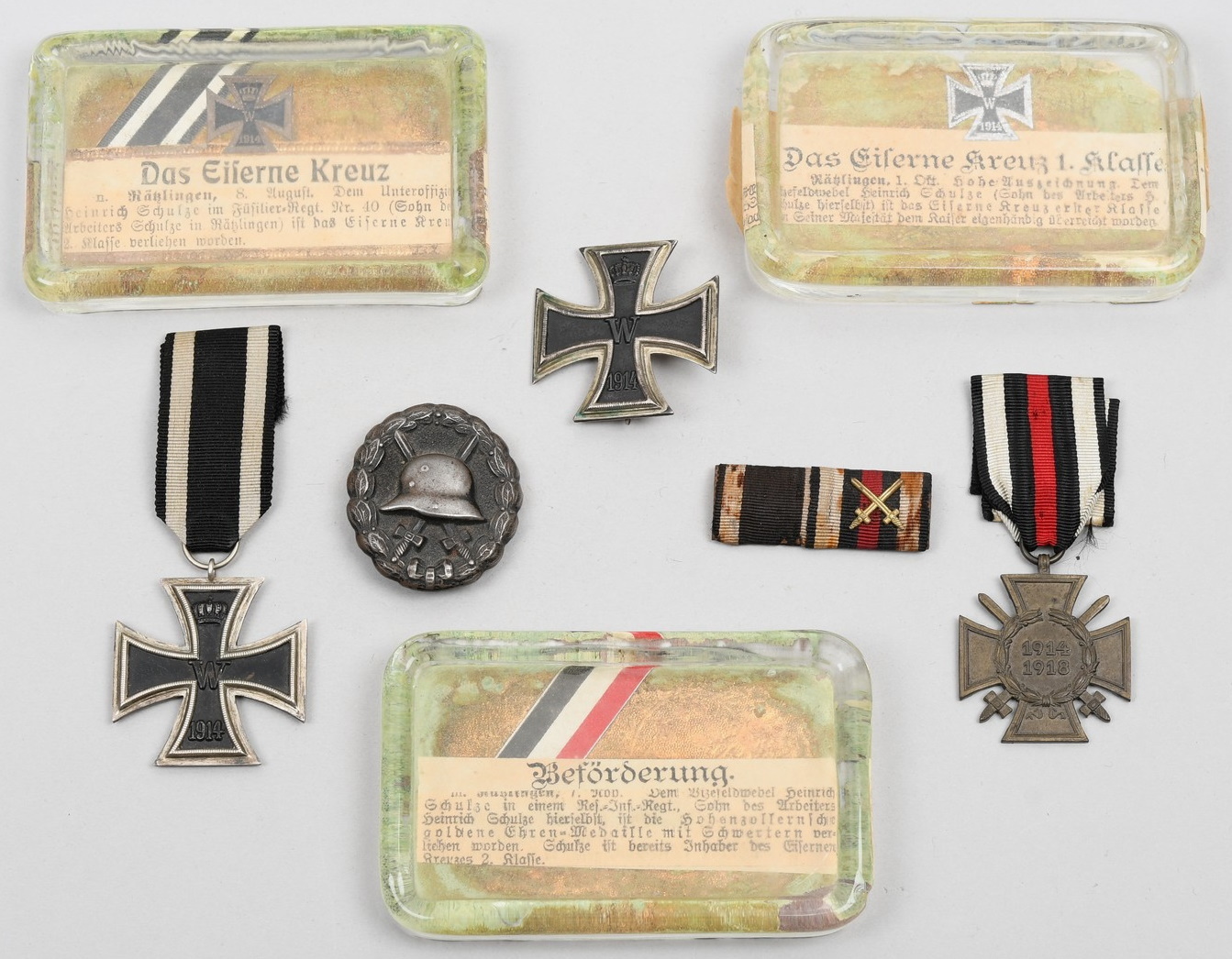 German WWI Unterofficer Heinrich Schulsse Medal Grouping