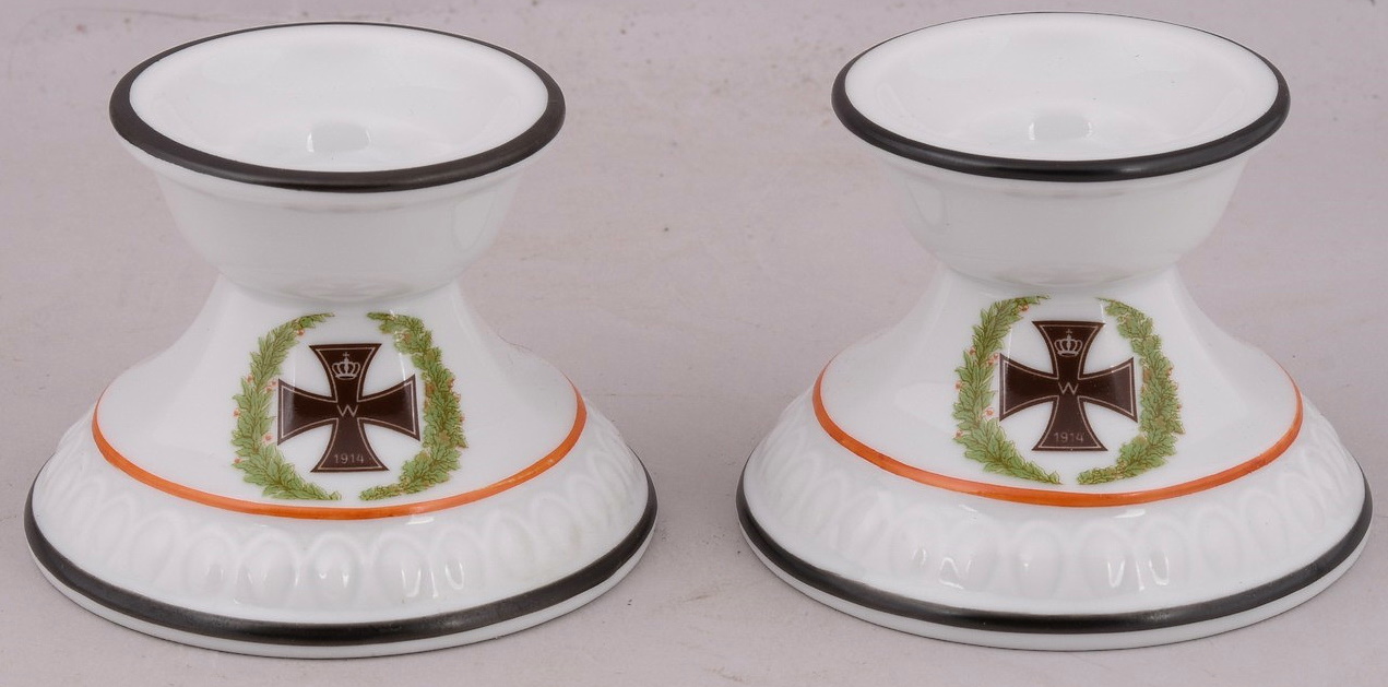German WWI Commemorative Candle Holders
