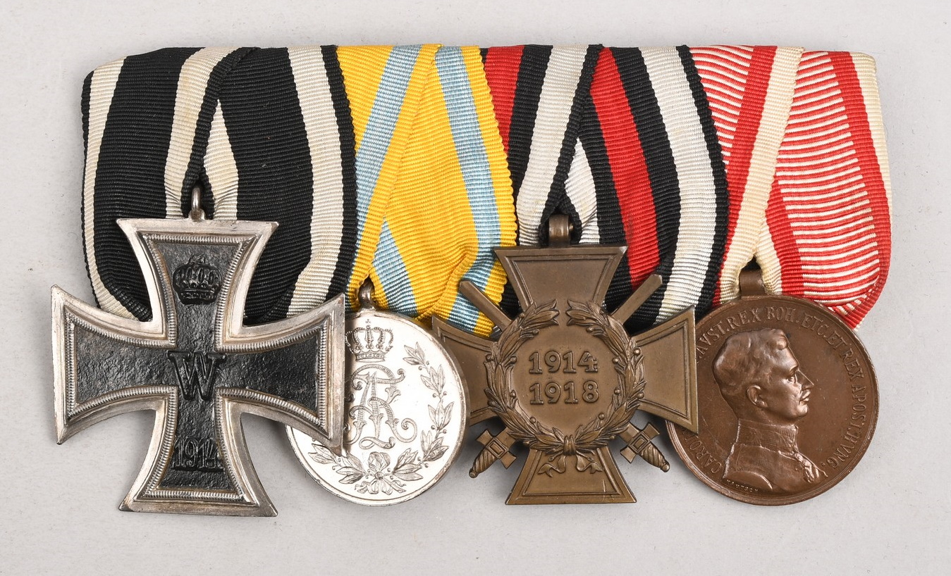 WWI German/Austrian Four Place Medal Bar