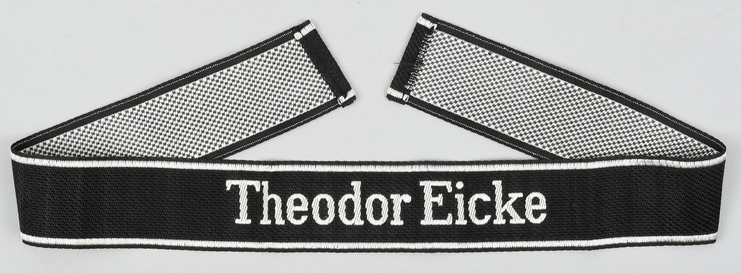 Waffen-SS Scarce White Embrodery Theodor Eicke Cuff Title