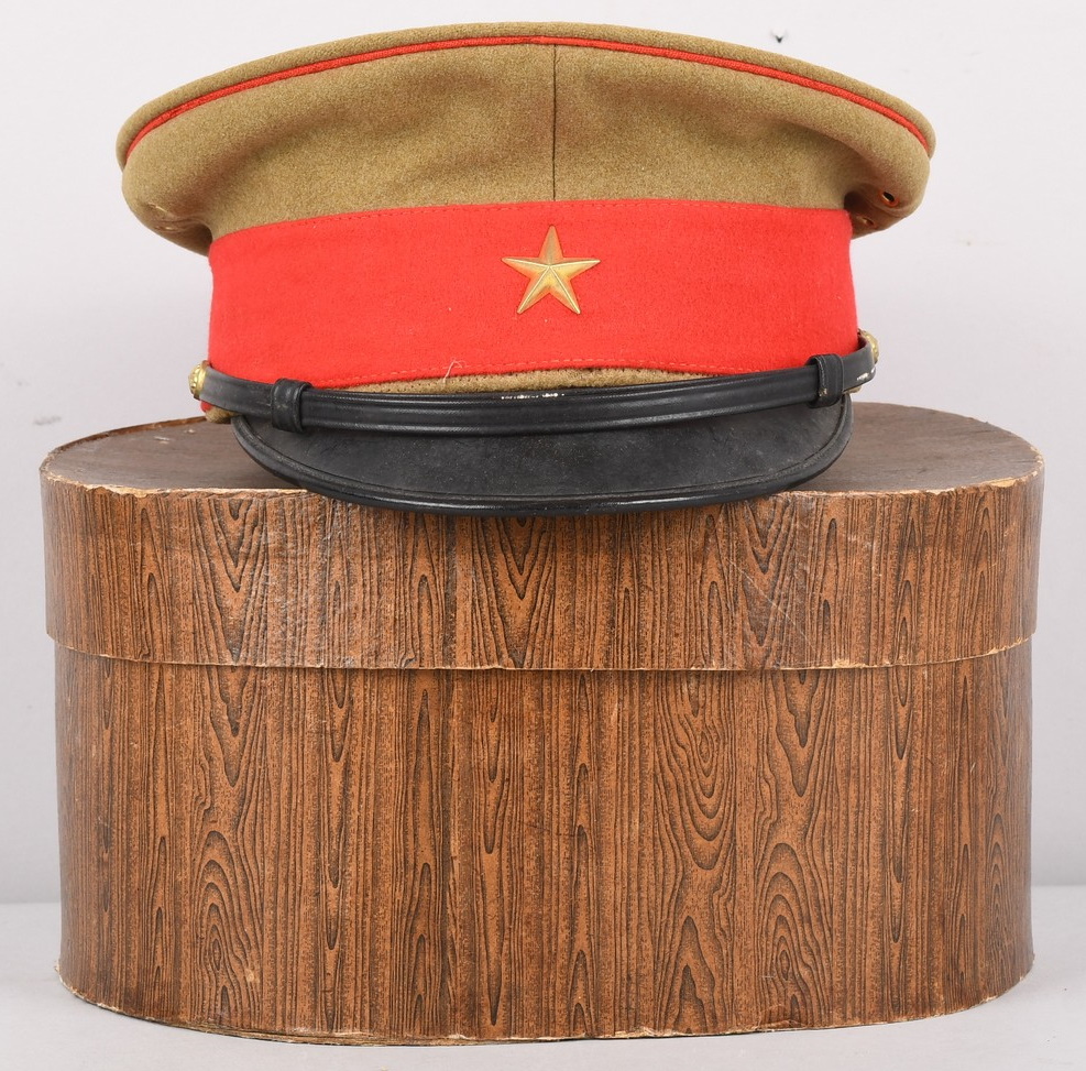 Japanese WWII Named Army Officers Visor Cap Complete with Box of