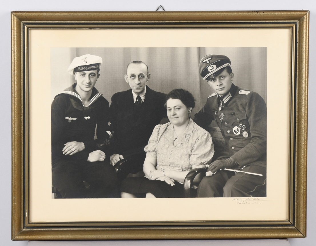 Wartime Framed Family Portait With a TDB holder Officer And Sail