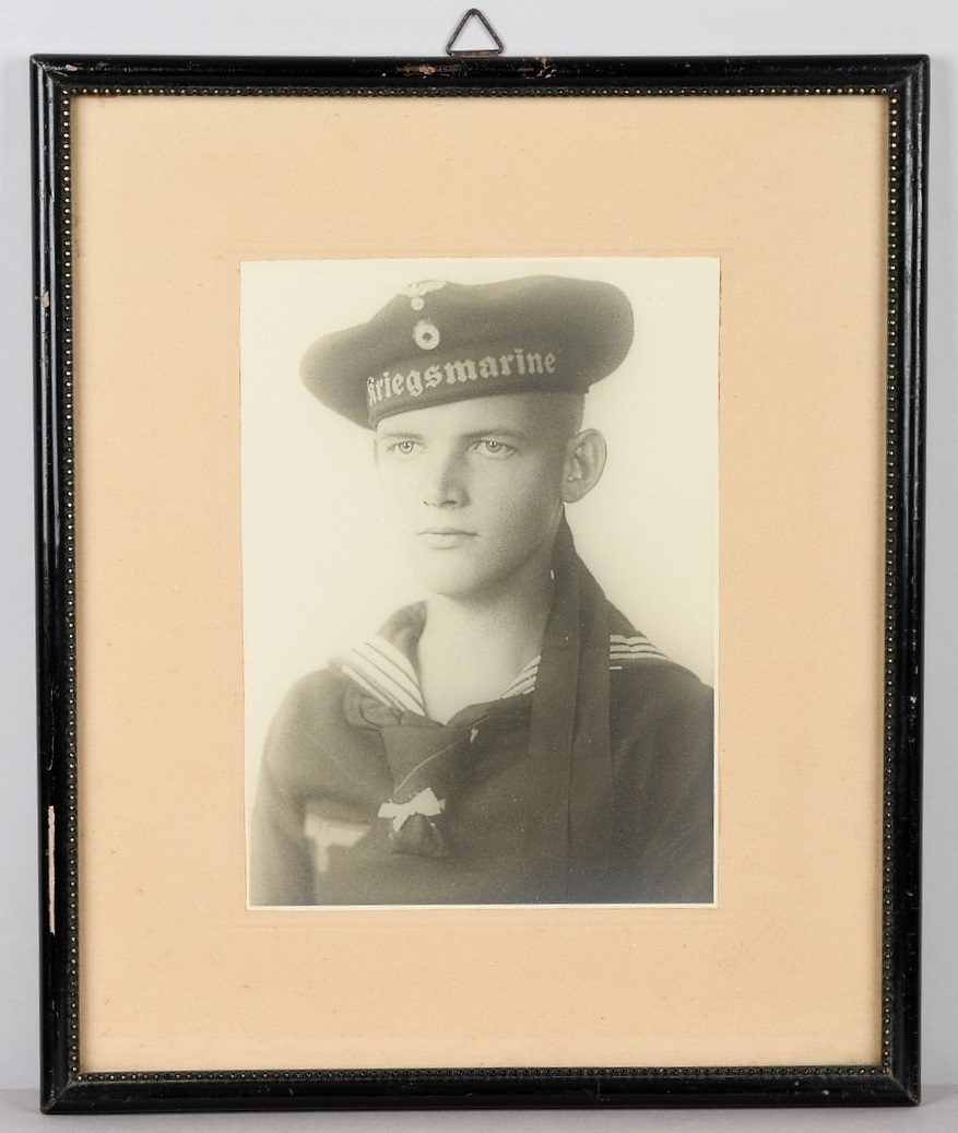 Wartime Framed Studio Portrait Picturing a Kriegsmarine Soldier