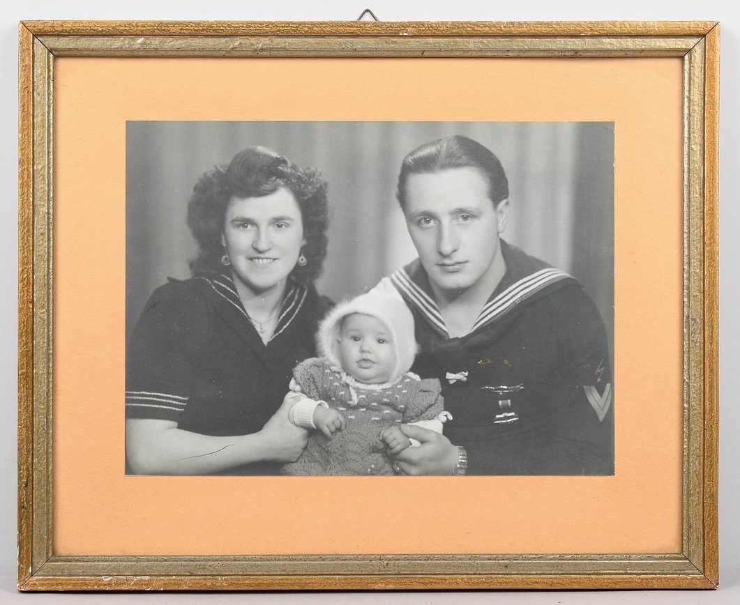 Wartime Framed Family Portait With a well decorated U-boat EM