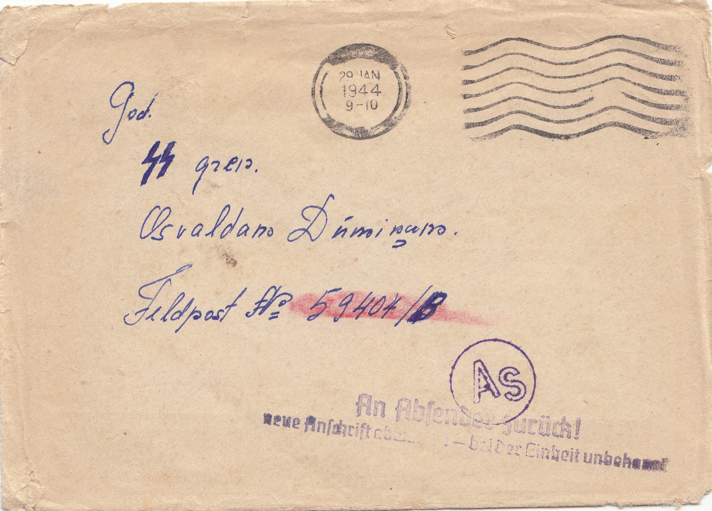 Waffen-SS Latvian Volunteer Feldpost Letter and Postcard