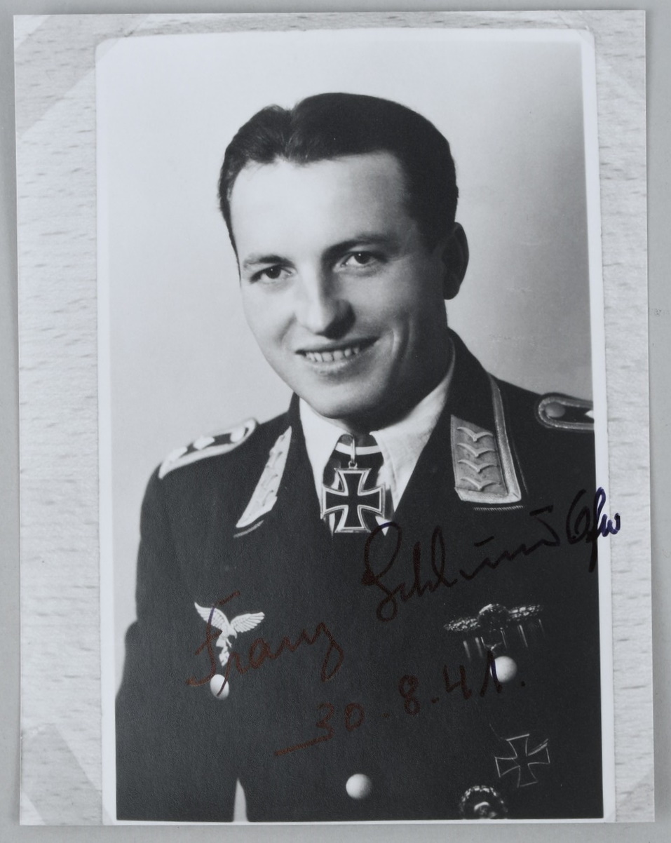 Postwar Signed Photo, RK Holder Franz Schlund
