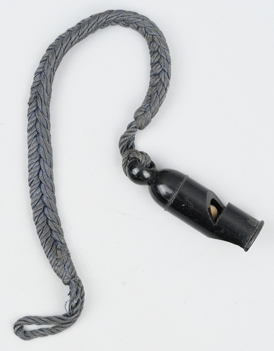 Heer or Waffen-SS NCO's Issue Whistle and Lanyard
