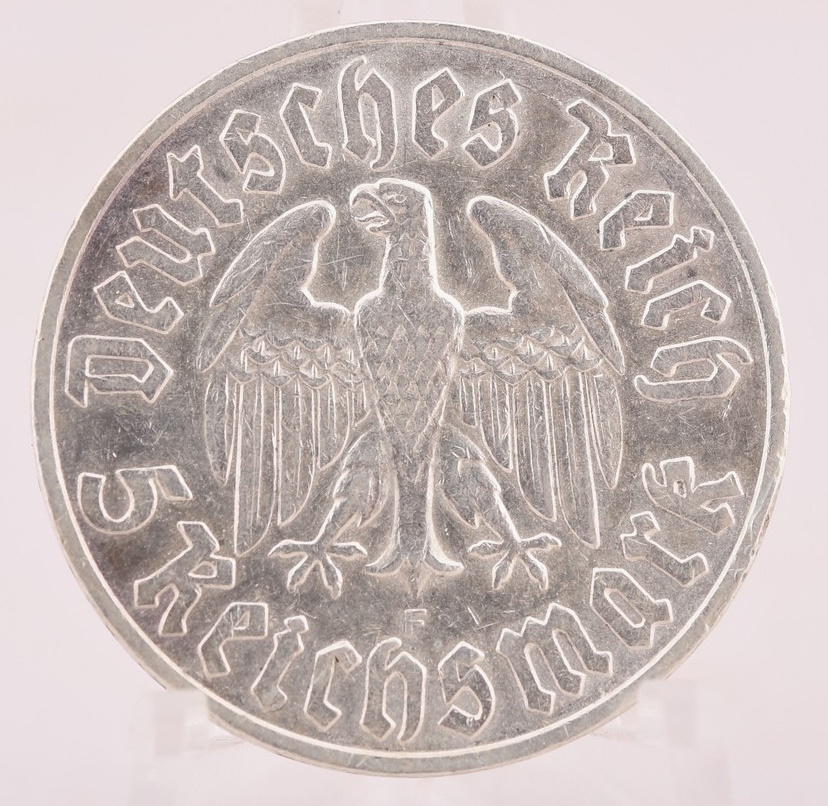 1933-F 5 Reichsmark 450th Anniversary - Birth of Martin Luther C