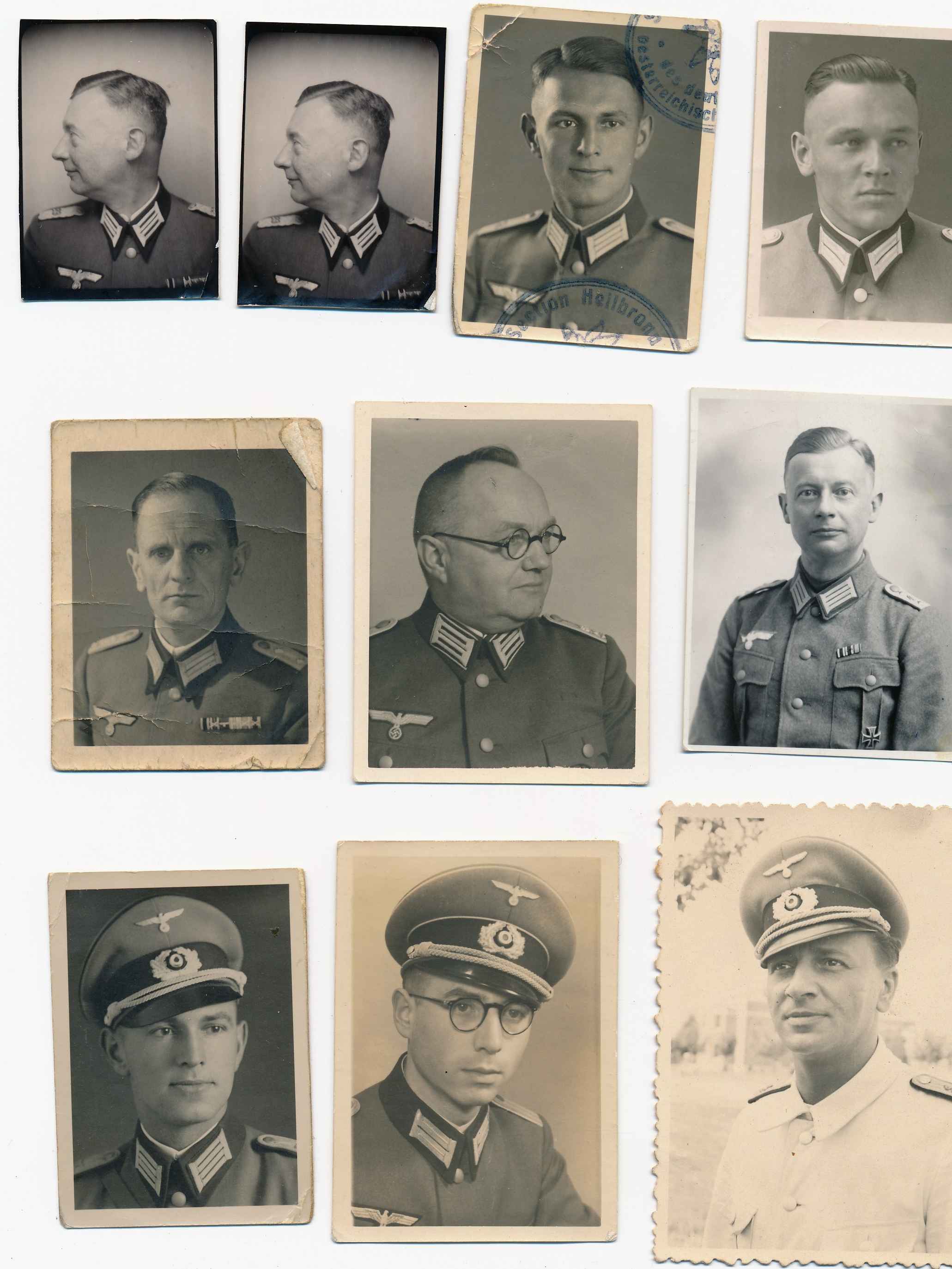 Group of 10 Heer Pass photos, all Officers