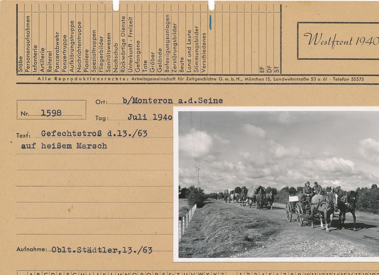 Westfront 1940, Photo with Descripton sheet, Monteron a.d Seine.