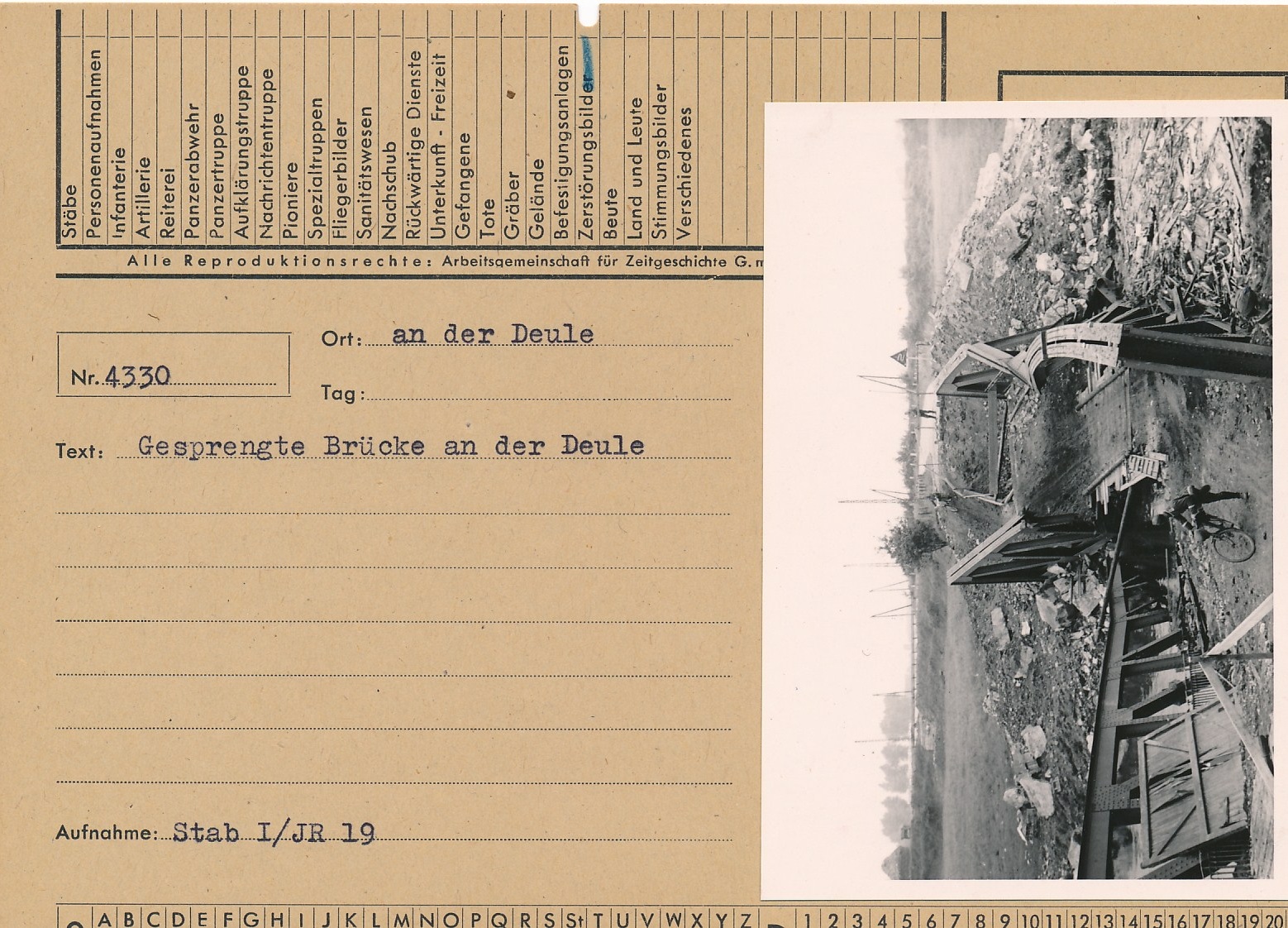 Westfront 1940, Photo with Descripton sheet &quotan der Deule&qu