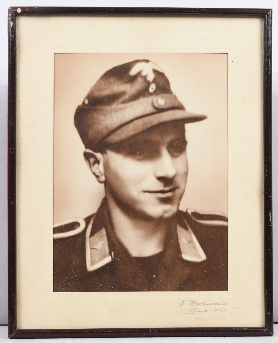 Wartime Framed Luftwaffe NCO's Studio Portrait