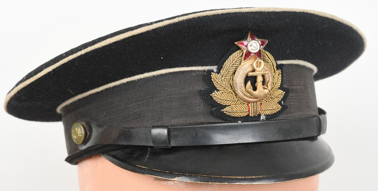 Russian WWII M40 Navy Officers Visor Cap with Extra White Remova