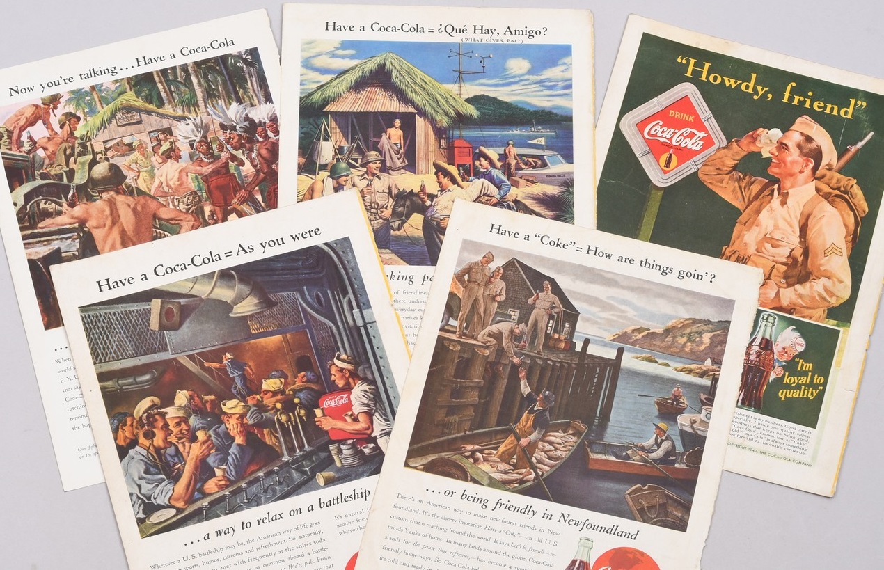 US WWII 6 Different Coca Cola Ad Campaign Posters