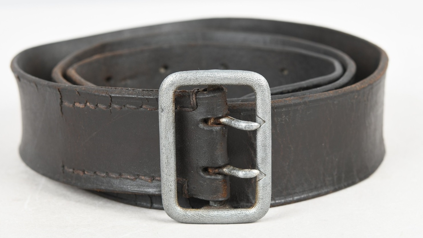 Political Officer's Black Leather Belt And Doubble Claw Buckle